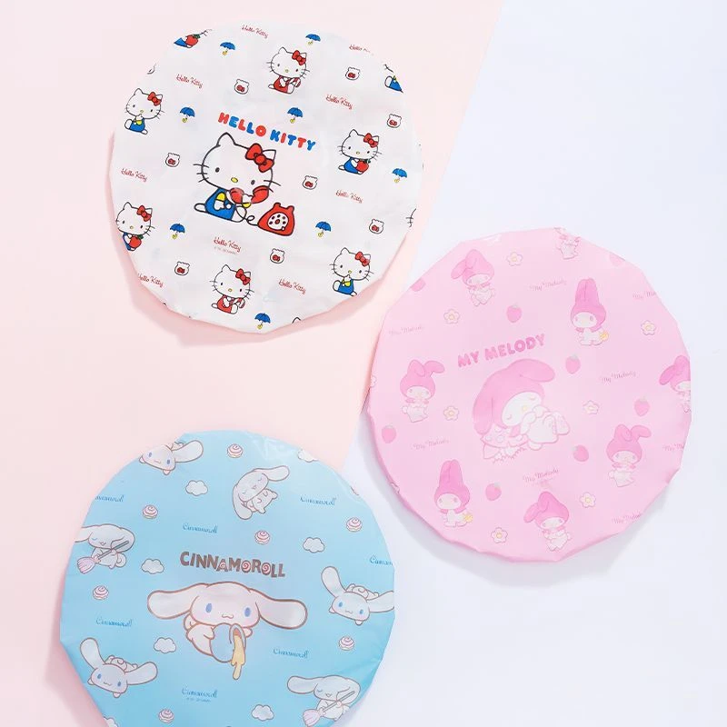 Aquatic Sports Cap - Hello Kitty Niedliche Silikon-Badekappe Großer Kopfumfang